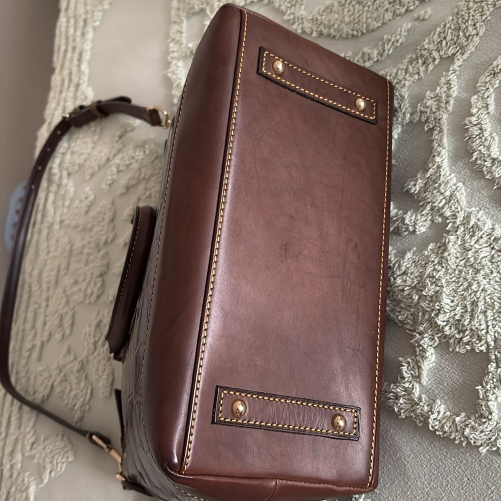 Dooney & Bourke Brown Crocodile-Embossed Handbag - Picture 5 of 6